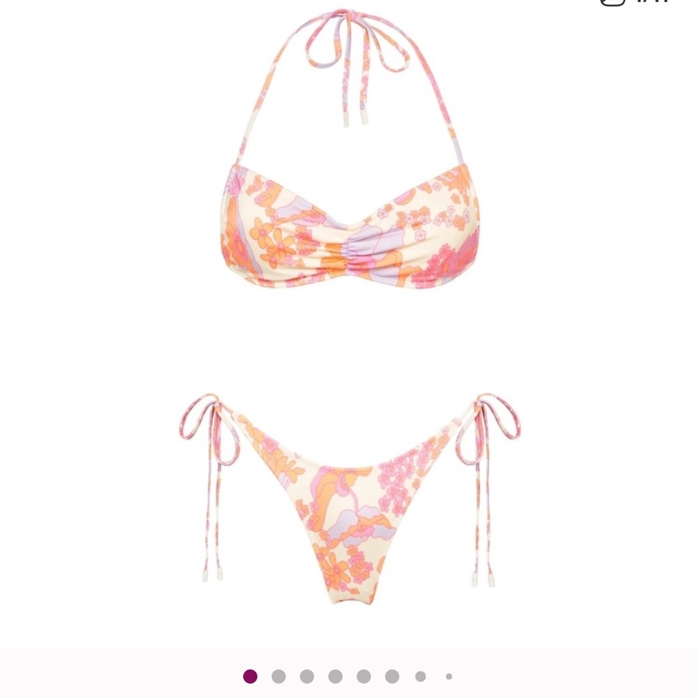 Triangl Swimwear Floral Bikini in Pink and Orange